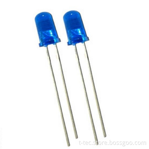 Bluish Green Water Clear Dip LED T1 3/4 Inch with Wavelengths 475nm-500nm (3mm/5mm)